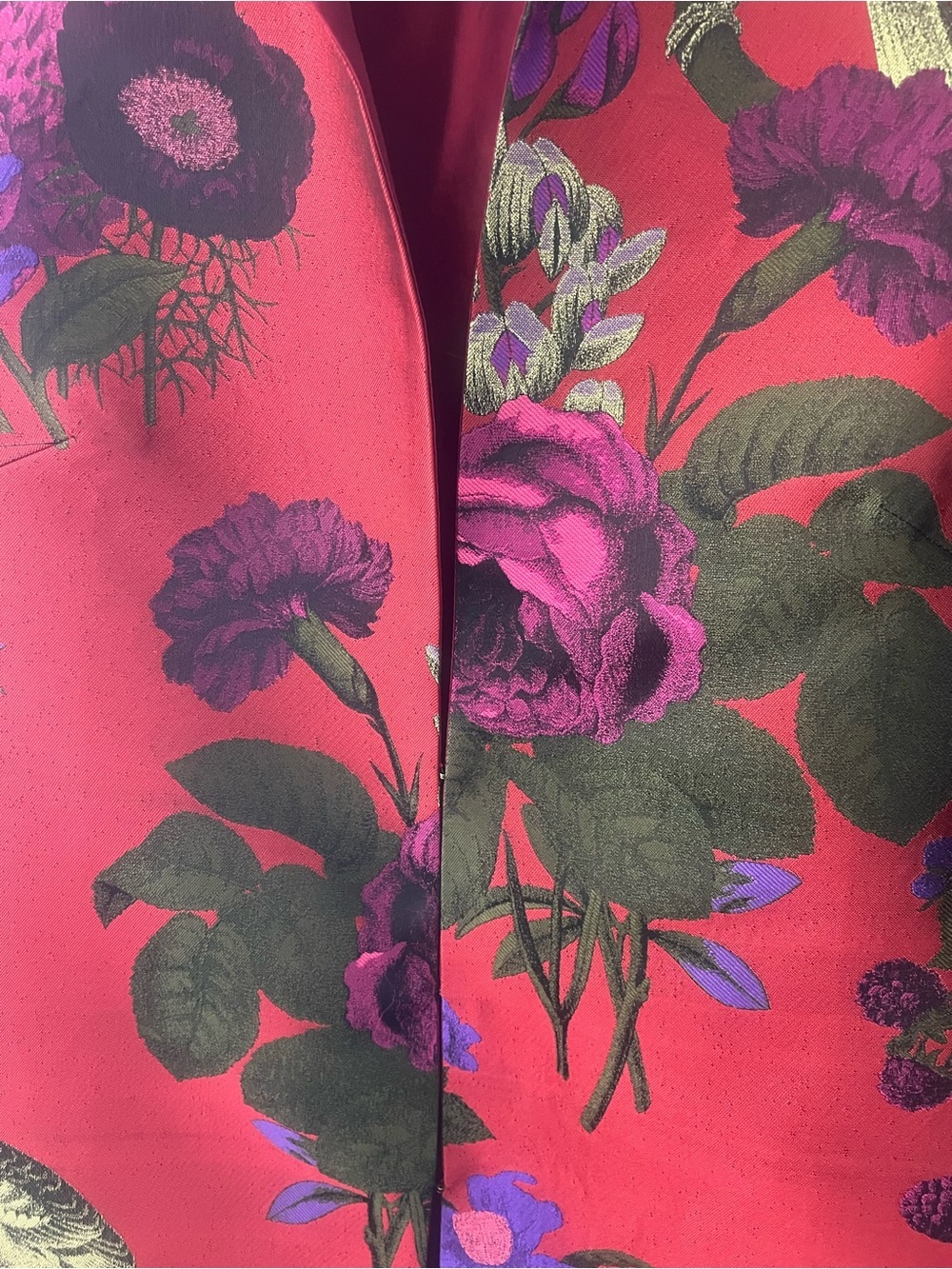 Grace Chuang Floral Bird Print Chinoiserie Jacket Baroque Sz S NWOT Wearable Art - Picture 7 of 9